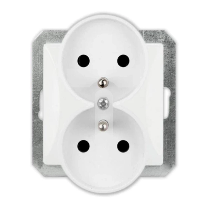 OPAL biały gniazdo podwójne z uziemieniem GPT-6 OP moduł Timex