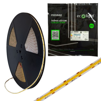 Taśma LED COB 12V 50m 9W/m 1170lm/m 6000K IP20 EC20093 Ecolight