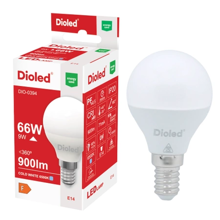 Żarówka LED kulka E14 9W 6500K 900lm DIO-0394 DIOLED