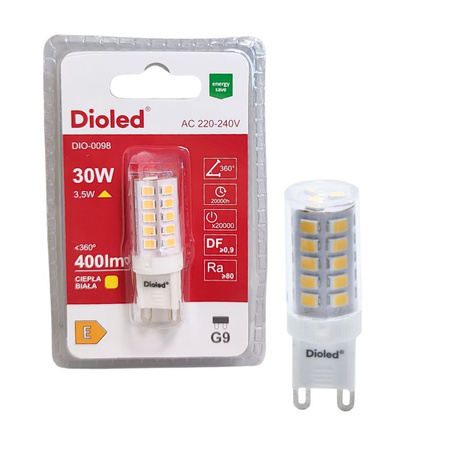 Żarówka LED G9 3,5W 3000K 400lm DIO-0098 Dioled