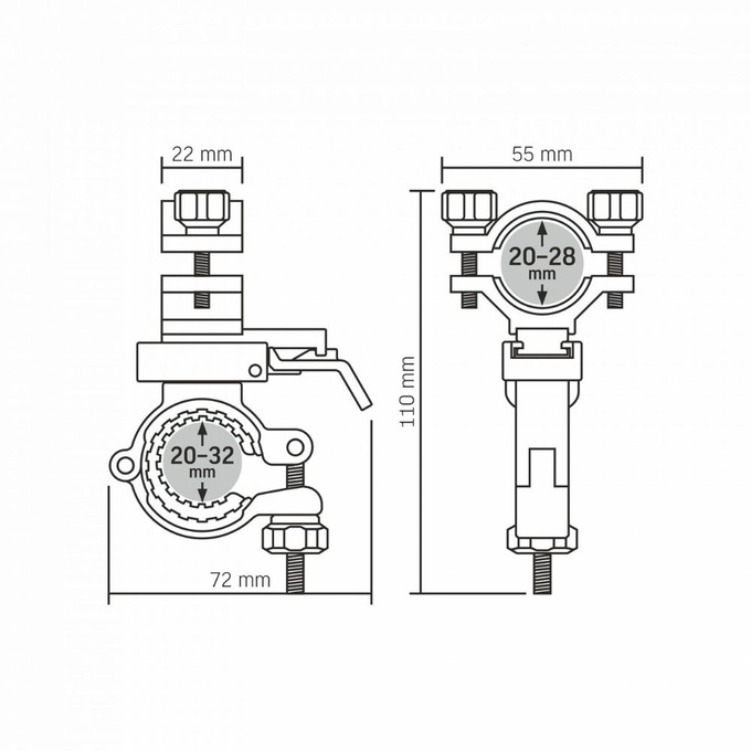 Uchwyt rowerowy na latarkę ABH-287 VIDEX