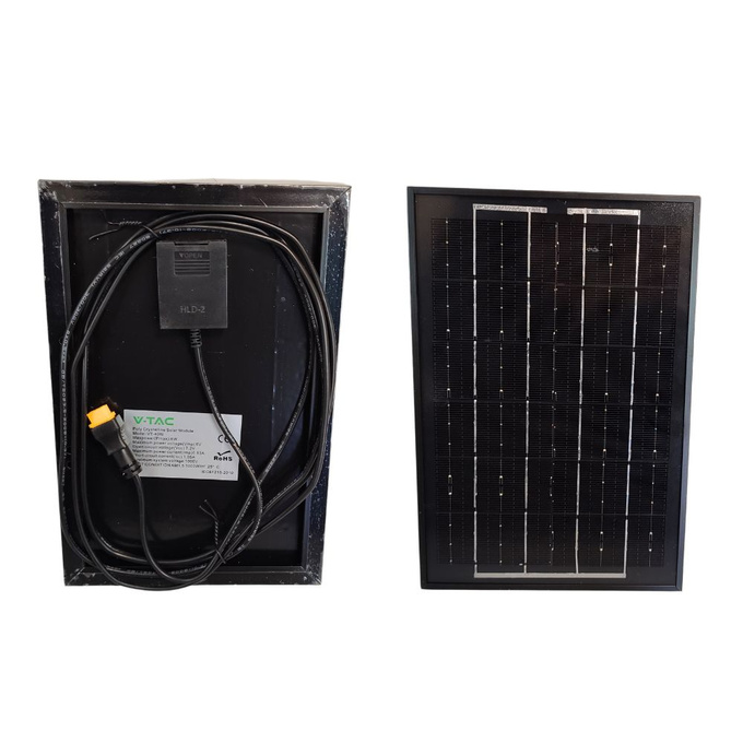 Naświetlacz LED 4000K 800lm + panel solarny 10W + pilot czarny IP65 7824 V-TAC