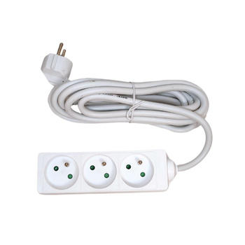 Przedłużacz 3GN 3M Z/U BIAŁY  M20552 ECOLIGHT