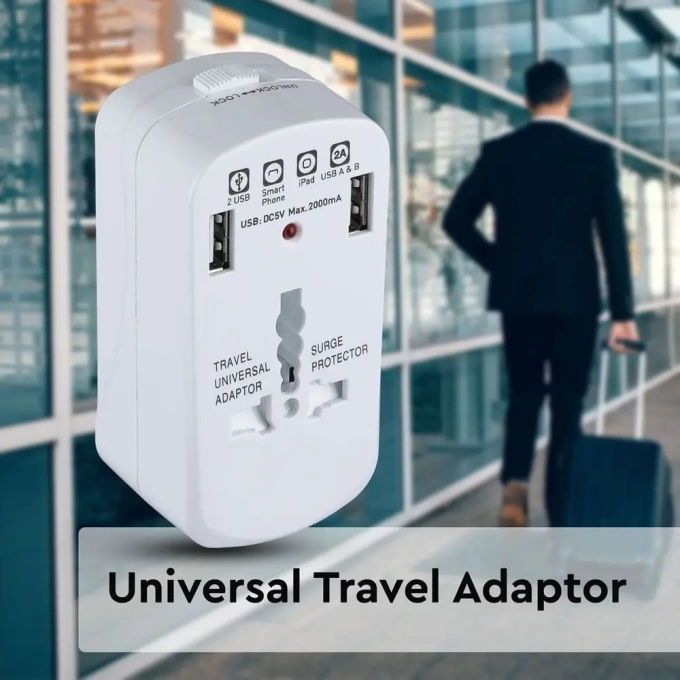 Adapter podróżny uniwersalny 2xUSB 8704 V-TAC
