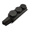 Gniazdo gumowe listwa GP-3Z IP44 16A czarne POLMARK