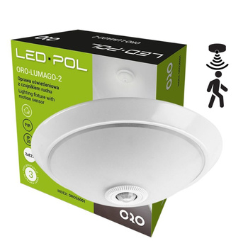 Plafon LUMAGO z czujnikiem ruchu 2xE27 MAX. LED 6W Led-Pol