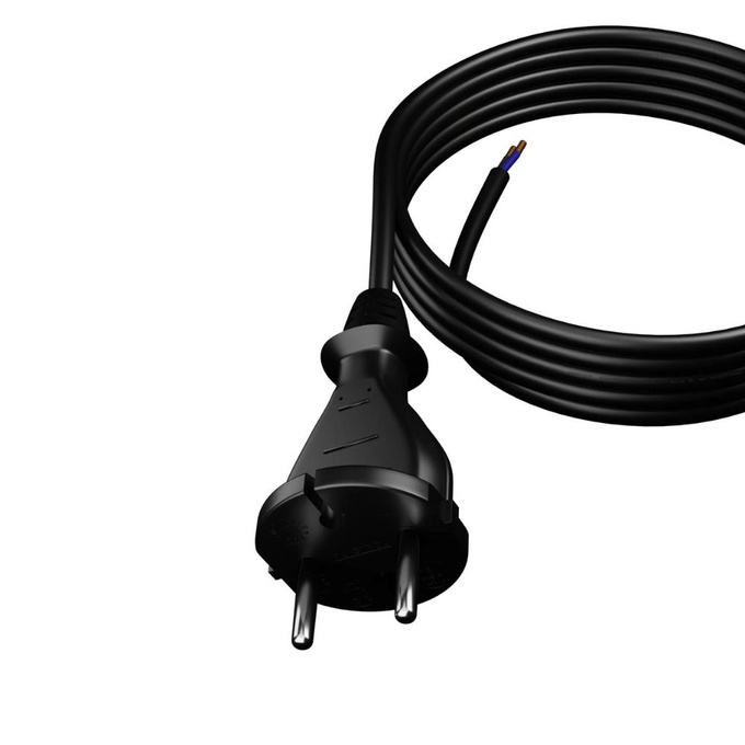 Przewód przyłączeniowy gumowy z wtyczką prostą 2x1.5 IP20 3m czarny W-97193 PLASTROL