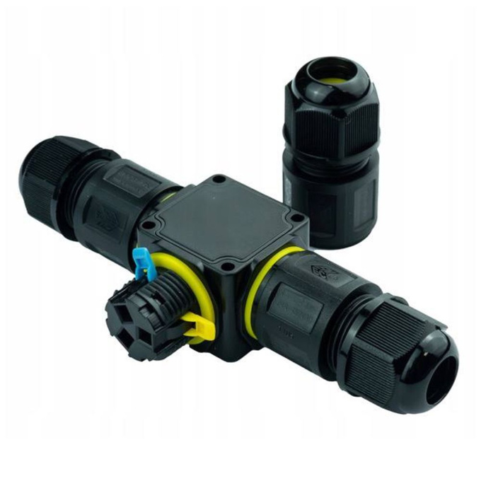 Złącze kablowe rozgałęźnik 3out 3PIN z szybkozłączem 3x0,5-2,5mm IP68 24A LXZE80 LAMEX