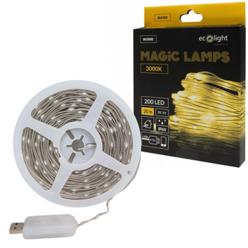 Taśma LED MAGIC LAMPS 200 LED 3000K 20m IP65 ML61609