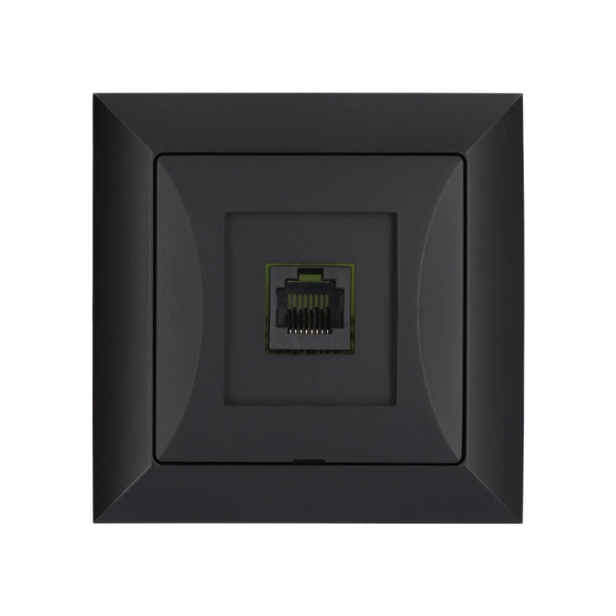OPAL czarny gniazdo komputerowe pojedyncze RJ45 8pin GTP 12 OP moduł Timex