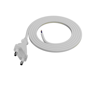 Przewód przyłączeniowy gumowy z wtyczką płaską 2x0.75 IP20 1.5M biały W-97143 PLASTROL