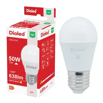 Żarówka LED kulka E27 7W 3000K 638lm DIO-0141 Dioled