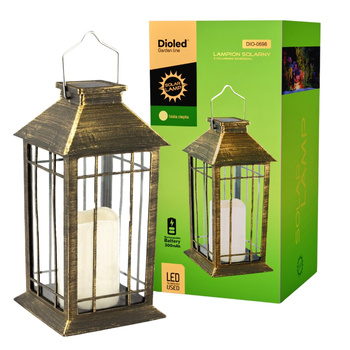 Lampion solarny świeca LED ciepła miedź DIO-0698 Dioled