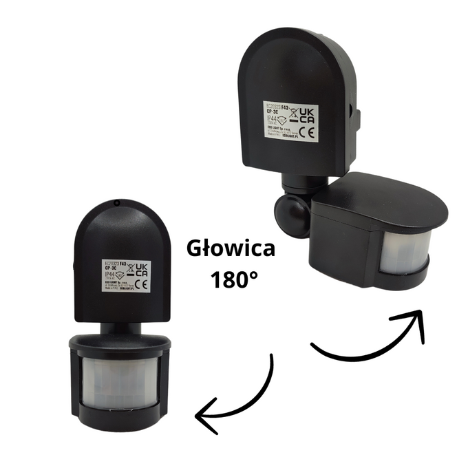 Czujnik ruchu PIR CP-3C IP44 12m czarny EC20323 ECOLIGHT