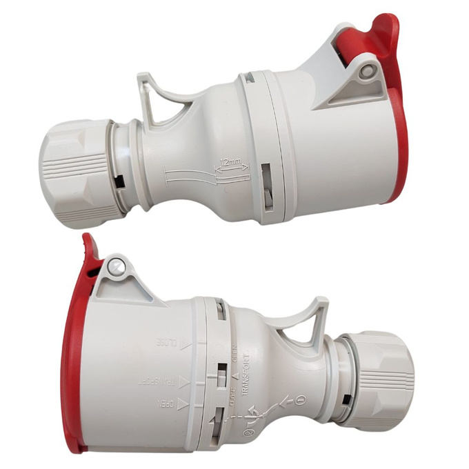 Gniazdo siłowe z klapką przenośne 16A 5P IP44 ISN 1653 SEZ