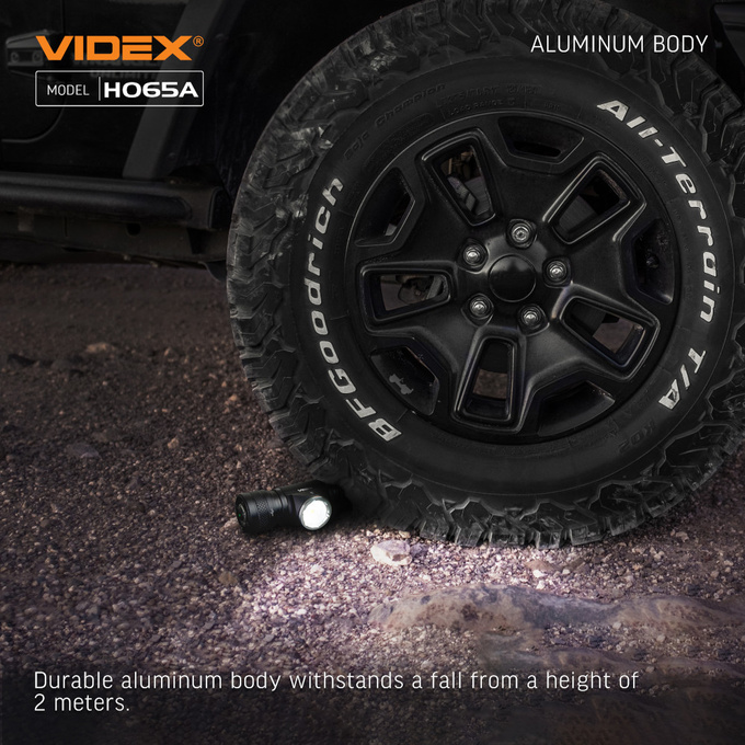 Latarka czołowa LED 10W 1200lm IP68 USB-C magnes H065A VIDEX