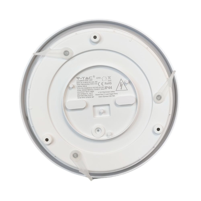 Plafon LED 18W 4000K+czujnik ruchu 1800lm IP44 okrągły biały 7660 V-TAC