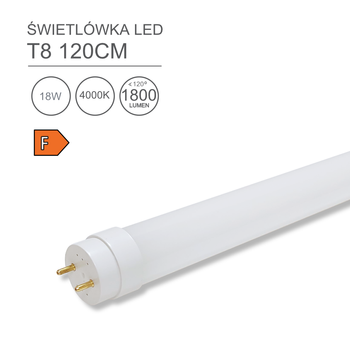 Tuba świetlówka LED T8 18W 4000K 1800lm 120cm DIO-0223 Dioled