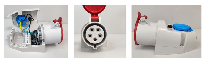 Gniazdo siłowe z klapką stałe 32A 5P IP44 IZVZ 3253 SEZ