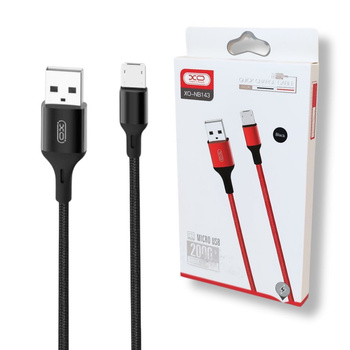 Kabel micro microUSB 2m 2A czarny NB143 XO