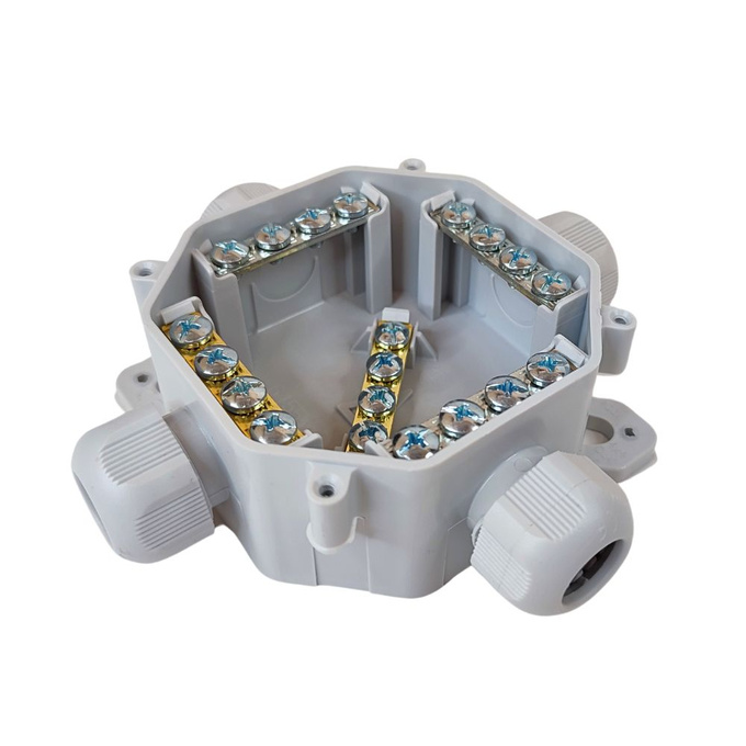 Puszka rozgałęźna hermetyczna IP67 SZARA SEZ