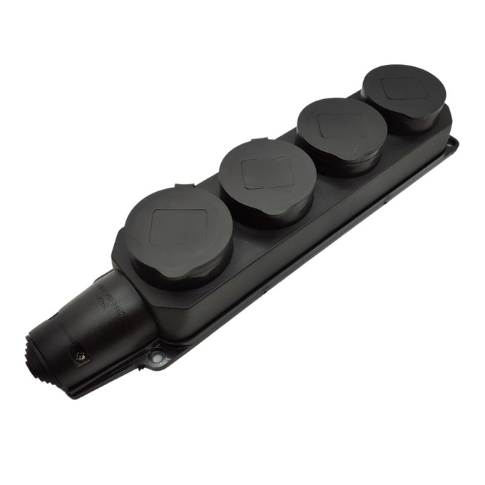 Gniazdo gumowe listwa GP-4Z IP44 16A czarne POLMARK