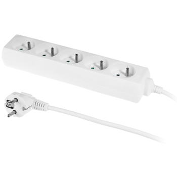 Przedłużacz 5 gniazd 3m z uziemieniem biały LX9537 Lamex