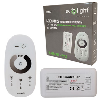 Ściemniacz + pilot LED 2,4GHz 12-24V 12A 216W EC79954 ECOLIGHT