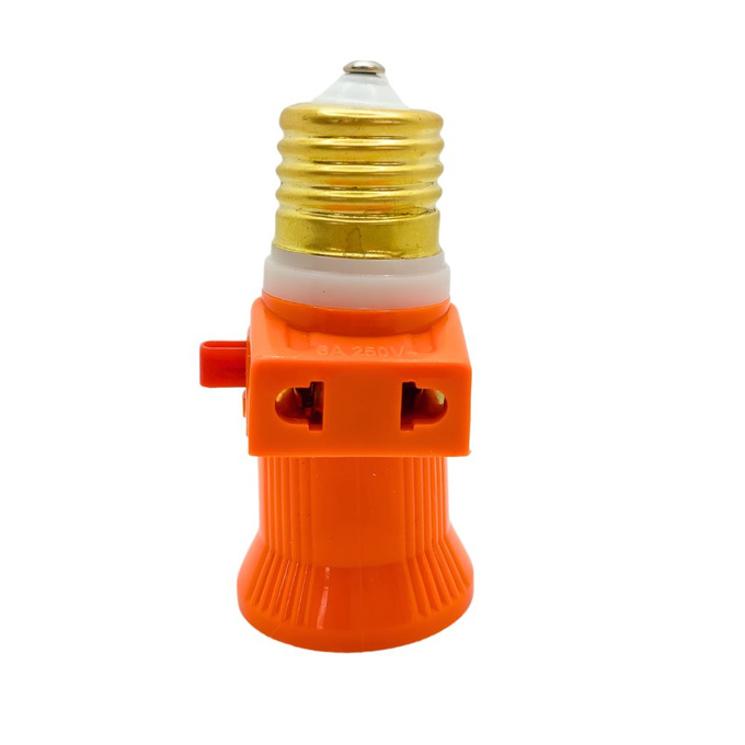 Rozgałęźnik na żarówkę E27 2xgniazdo sieciowe 6A LXETS137 LAMEX