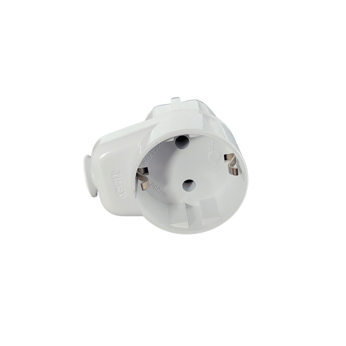 Wtyczka z gniazdem biała schuko 2P+Z WT-16U/G-S Timex