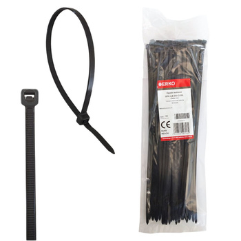 Opaska kablowa zaciskowa 4,8x300 czarna ERKO