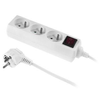 Przedłużacz 3 gniazda 3m z włącznikiem biały LX9540 Lamex