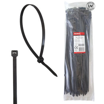 Opaska kablowa zaciskowa 7,6x450 czarna UV