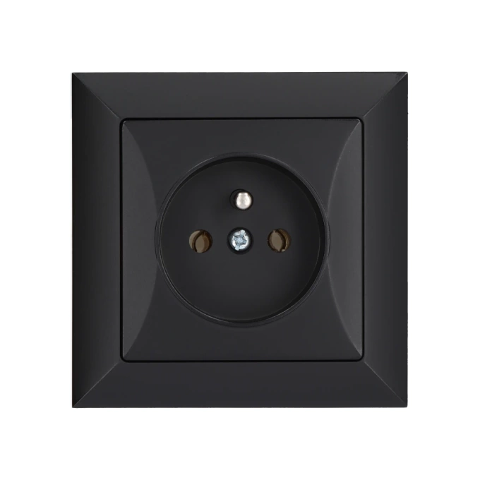 OPAL czarny gniazdo pojedyncze z uziemieniem GPT-16 OP moduł Timex