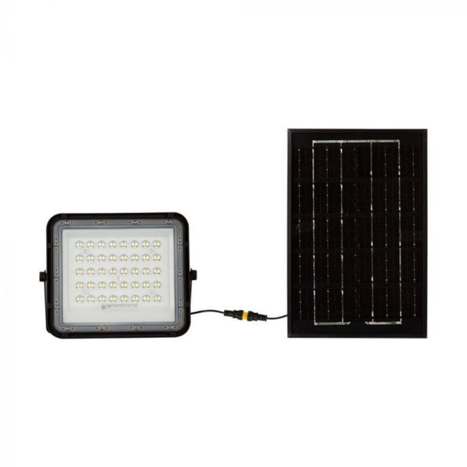 Naświetlacz LED 4000K 800lm + panel solarny 10W + pilot czarny IP65 7824 V-TAC
