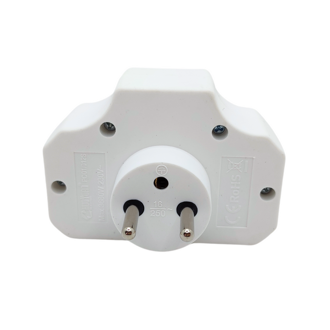 Rozgałęźnik wtyczkowy z wyłącznikiem 2P+Z+2x2P biały W-01138 PLASTROL