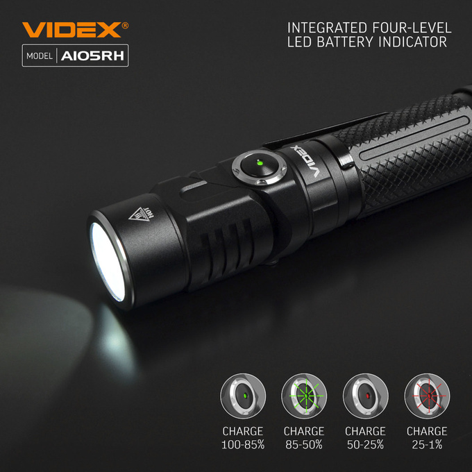 Latarka ręczna LED 10W 1200lm IP66 USB-C A105RH Videx