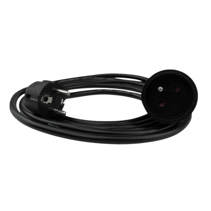 Przedłużacz 1 gniazdo z uziemieniem 3m czarny IP20 M20568 ECOLIGHT