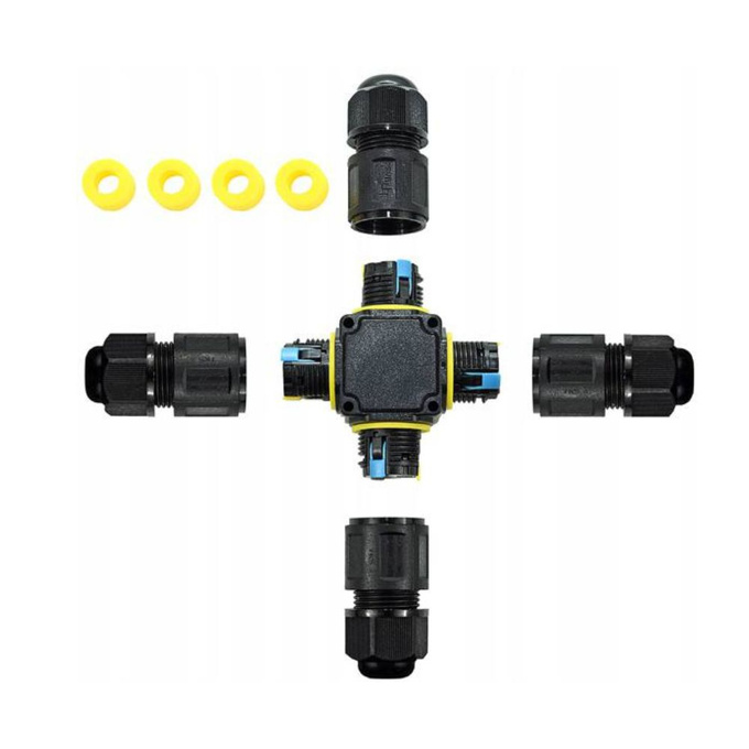 Złącze kablowe mufa rozgałęźnik 3PIN IP68 bezśrubowe 24A PLASTROL