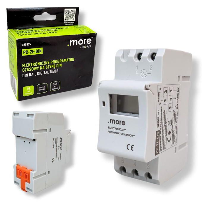 Programator czasowy na szynę DIN 16A 3600W M20355 ECOLIGHT
