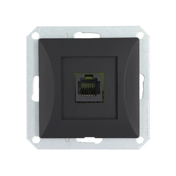 OPAL czarny gniazdo komputerowe pojedyncze RJ45 8pin GTP 12 OP moduł Timex