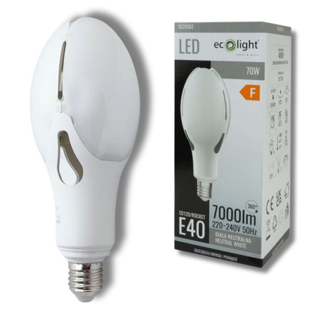 Żarówka uliczna LED E40 70W 4000K 7000lm EC20502 ECOLIGHT