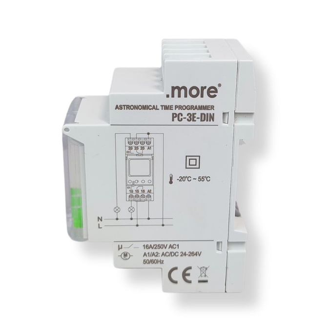 Programator astronomiczny na szynę DIN 16A 2300W M20356 ECOLIGHT