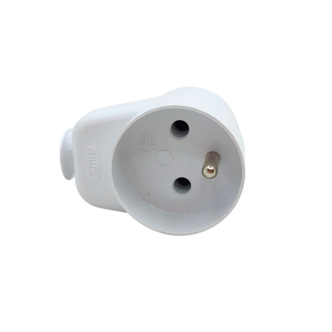 Wtyczka + gniazdo biała 2P+Z WT-16U/G TIMEX