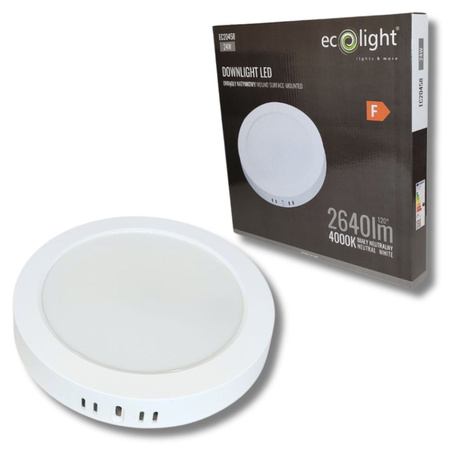 Oprawa natynkowa LED okrągła 24W 2640lm 4000K IP20 EC20458 ECOLIGHT