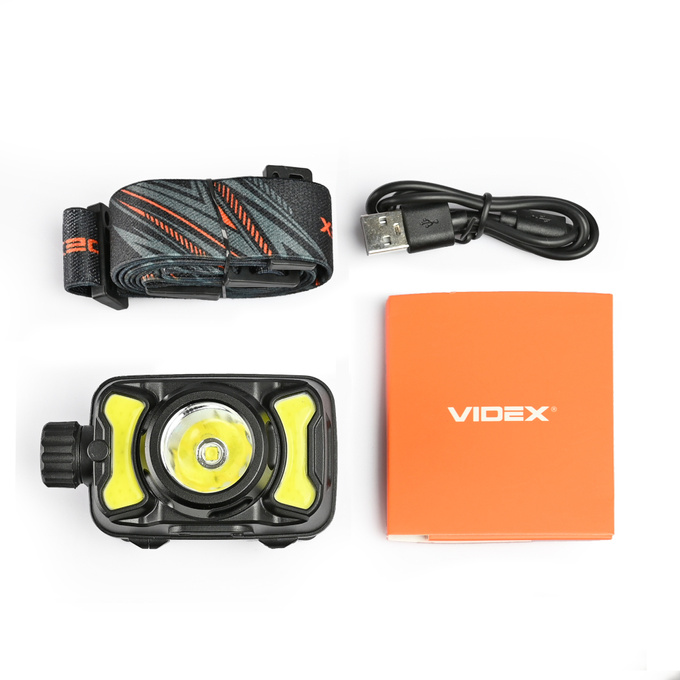 Latarka czołowa LED 5W 700lm IP55 USB-C H147 Videx
