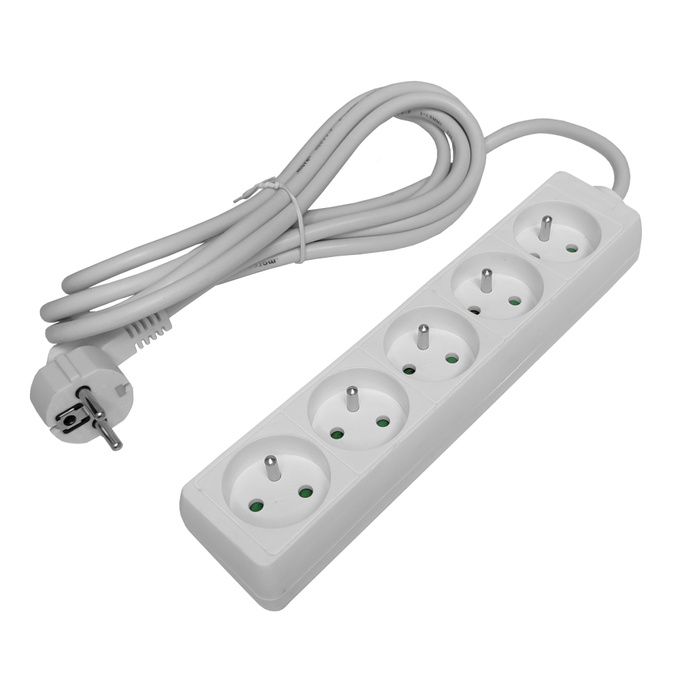 Przedłużacz 5GN 3M Z/U BIAŁY M20555 ECOLIGHT