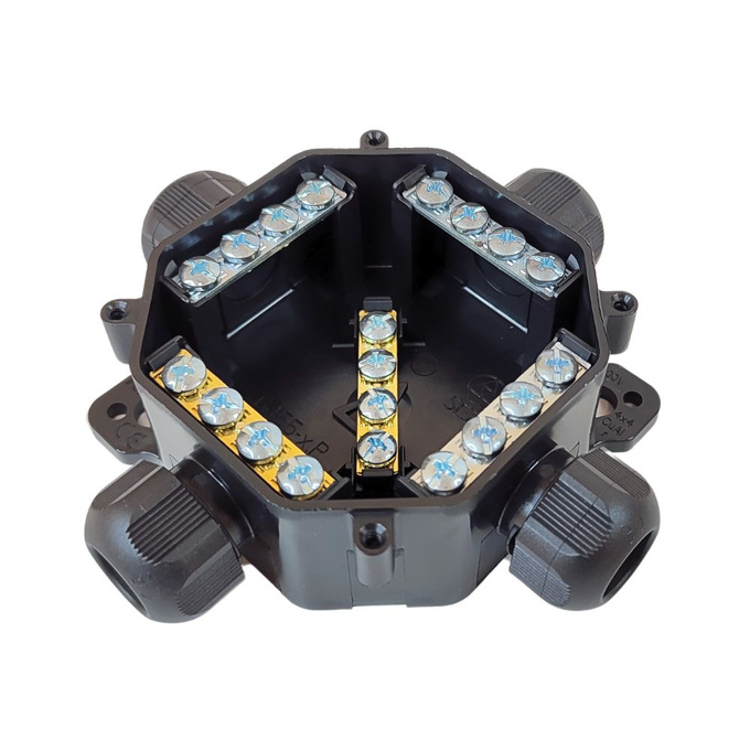 Puszka rozgałęźna hermetyczna IP67 CZARNA SEZ