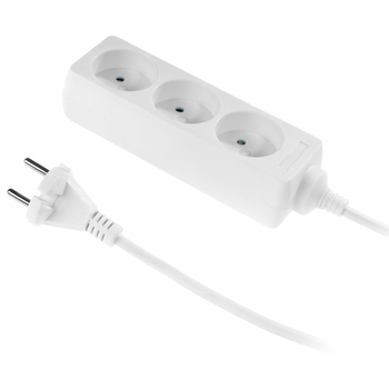 Przedłużacz 3-gniazda 3m 10A B/U biały W-97472 PLASTROL