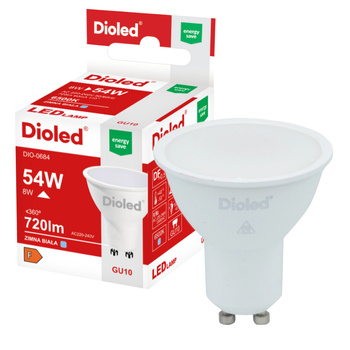 Żarówka LED GU10 8W 6500K 720lm DIO-0684 DIOLED